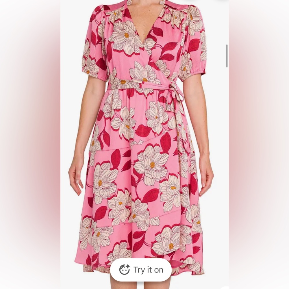 Draper James RSVP Pink Floral Midi Dress